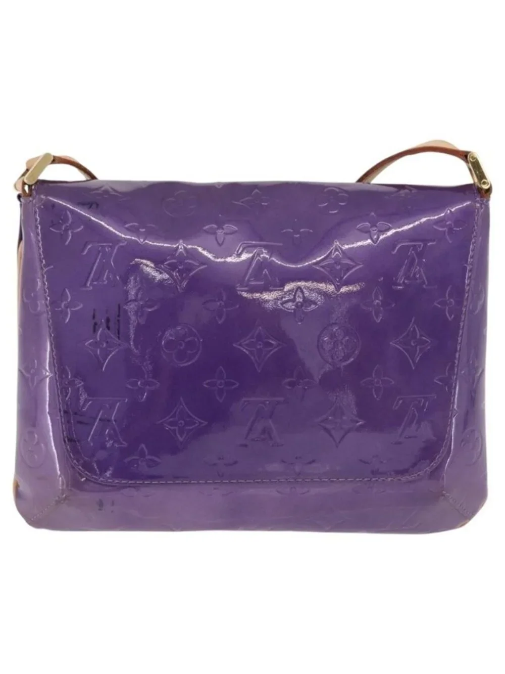 Authentic LOUIS VUITTON Monogram Vernis Thompson Street Purple Viole M91095
